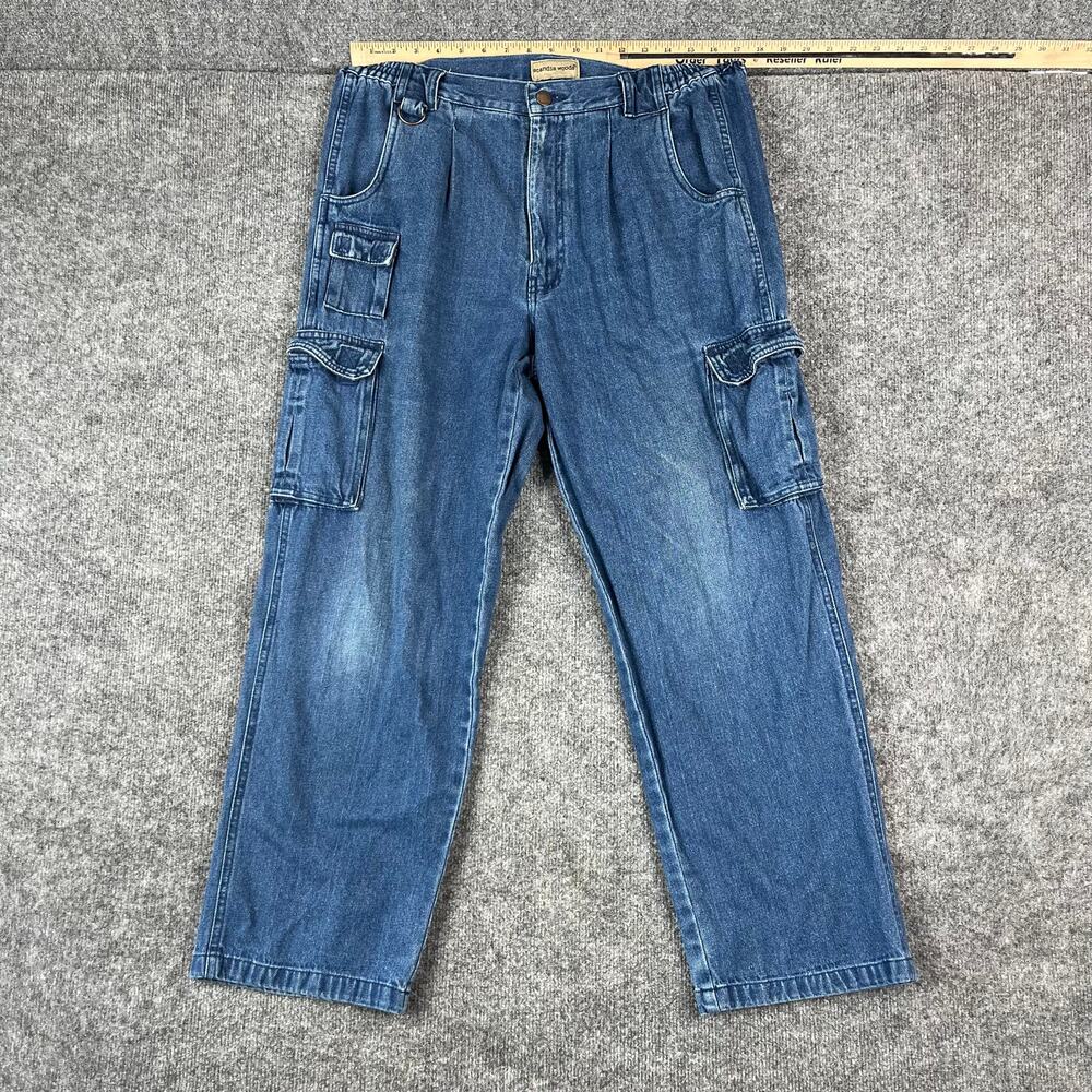 Scandia Woods‎ Jeans Womens Size 34 Blue Denim Cargo Workwear Utility Casual